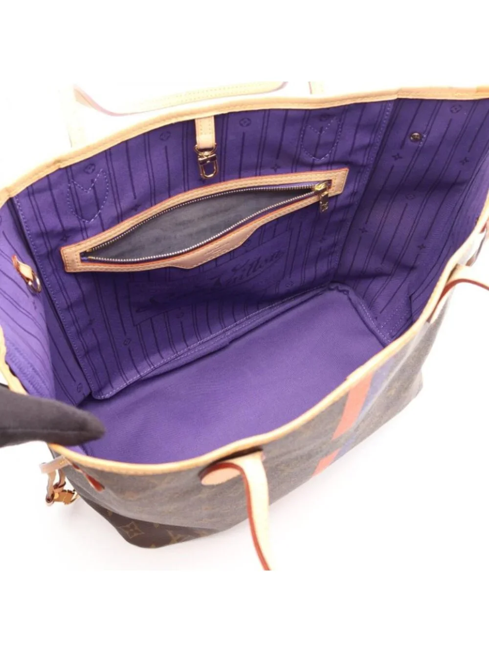 Louis Vuitton Tote Neverfull MM My LV Heritage Orange Purple Canvas Leather